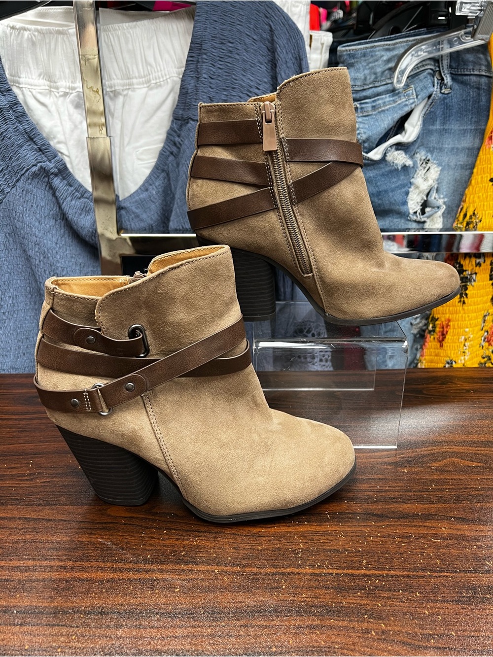 Torrid Faux Suede Strappy Ankle Boots - 7.5W